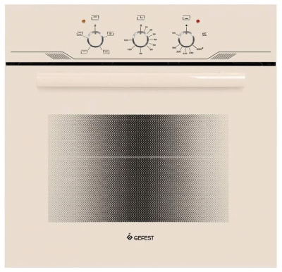 Газовый духовой шкаф GEFEST 621-01 В1, кремовый, 52 л, гидролизная очистка, электророзжиг, газ-контроль духовки, гриль электрический