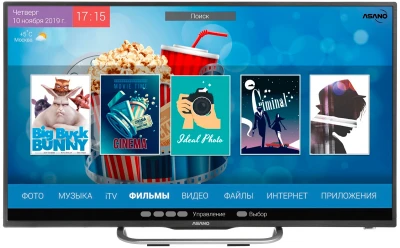 40" Телевизор Asano 40LF7030S 2019 LED, черный