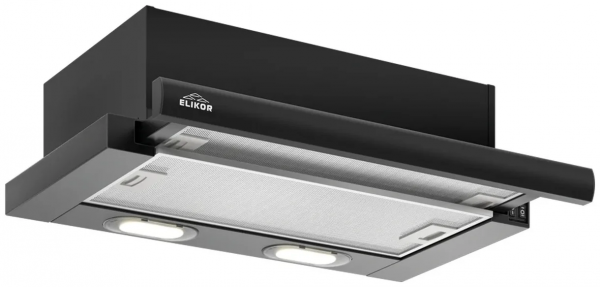Кухонная вытяжка Elikor Интегра 60П-400-В2Л (черный), количество регулировок мощности 2, ширина 49,6см