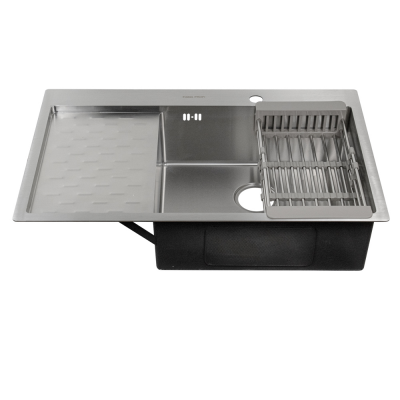 Врезная кухонная мойка Fabia Profi 80503R 0.8/200, 80х50см, нержавеющая сталь