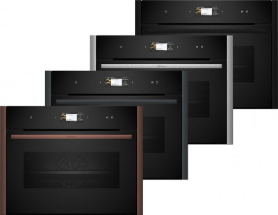 Компактный духовой шкаф с паром Neff C29FS3AY0, чёрный, каталитическая очистка, 23 режима, 47 л, с паром,сенсорные Full Touch Controln, телескопические направляющие