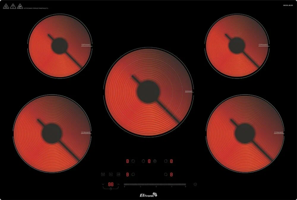 Варочная панель ELTRONIC (88-08) 5 конфорок электрическая черный