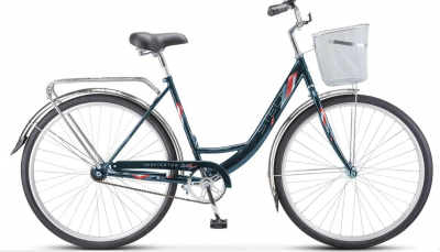 Велосипед STELS Navigator-345 28" Z010 LU085343 LU093788 20" Темно-зеленый 2022 + корзина