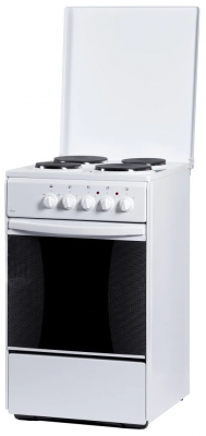 Электрическая  кухонная плита Flama AE 1401 W, белая, эмаль, управление механическое, традиционная очистка 