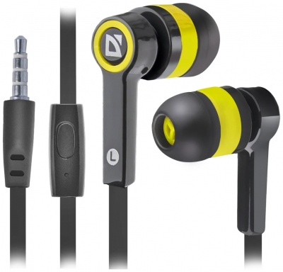 Наушники Defender Pulse 420 (черный/желтый) [63421]