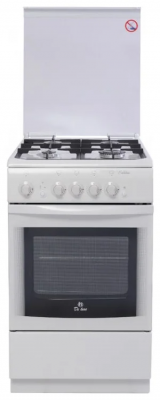 Кухонная плита De luxe 506040.04Г (КР) Ч/Р, газовая, электроподжиг, газ-контроль духовки, 60 л, 4 конфорки
