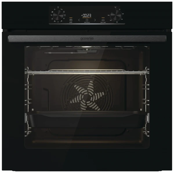 Электрический духовой шкаф Gorenje BO6735E05B, черный, 11 режимов, очистка паром AquaClean, телескопические направляющие, 77 л