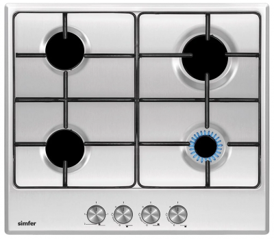 Газовая варочная панель Simfer H60V40M416, серебристый