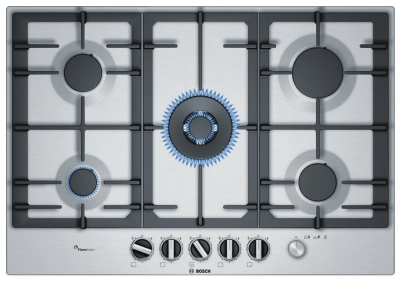 Газовая варочная панель Bosch PCQ7A5M90R, серебристый