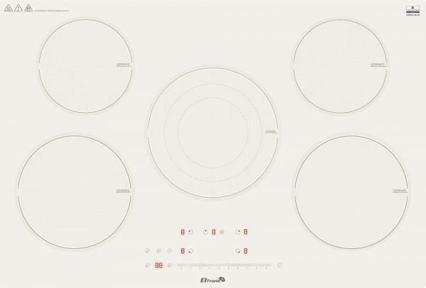 Варочная панель ELTRONIC (88-29) 5 конфорок электрическая белый