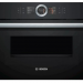 Компактный встраиваемый духовой шкаф Bosch CMG676BB1 Serie 8, чёрный, 45 л, пиролитическая очистка, с СВЧ 