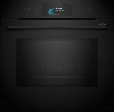 Электрический духовой шкаф с микроволнами Bosch Serie 8 HNG978NB1, черный, пиролитическая очистка