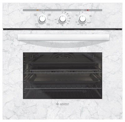 Духовой шкаф GEFEST 621-01 К52, белый, электророзжиг, газ-контроль, вертел с электроприводом