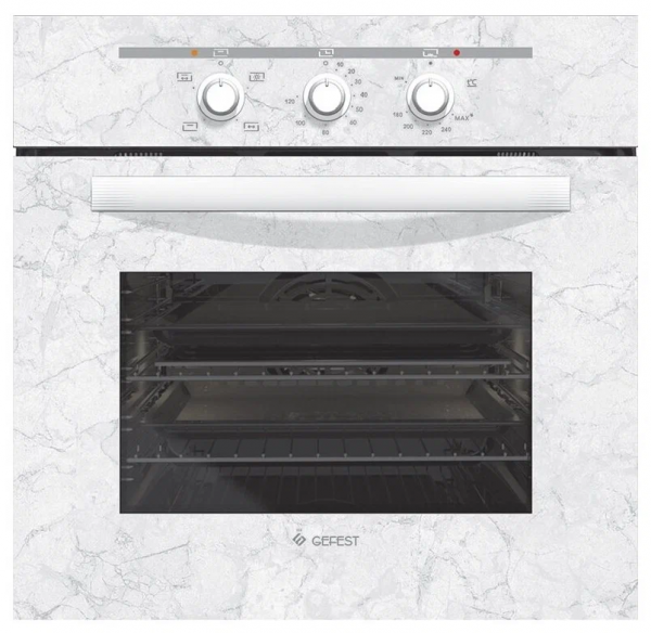 Духовой шкаф GEFEST 621-01 К52, белый, электророзжиг, газ-контроль, вертел с электроприводом