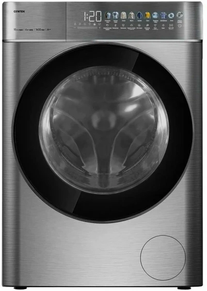 Стиральная машина с сушкой CENTEK CT-1965, серый, 10/6 кг, 1400 об/мин, инверторная