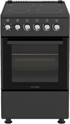 Плита электрическая NORDEN FF5055XXVD черный матовый, объем духовки 52 л, без крышки