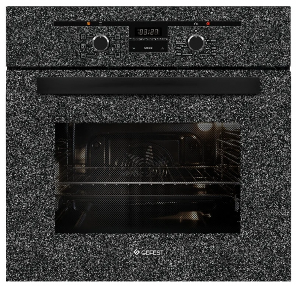 Духовой шкаф GEFEST 622-02 К43, черный, гидролизная, телескопические направляющие, 55л, управление поворотное, сенсорное, электрическая
