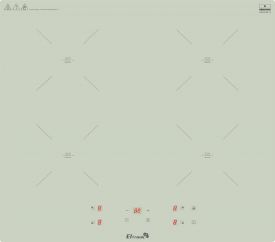 Варочная панель ELTRONIC (88-35) 4 конфорки индукционная Серо-зеленая