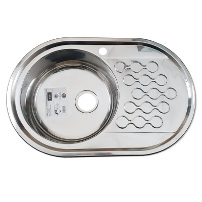 Врезная кухонная мойка FRANK 775008L 0.8/180, 77х50см, нержавеющая сталь