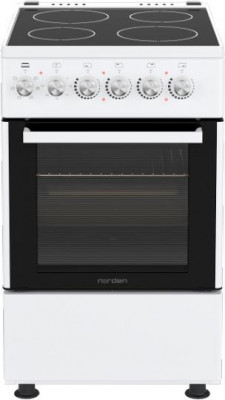 Плита электрическая NORDEN FF5055XXVW белый, объем духовки 52 л, без крышки