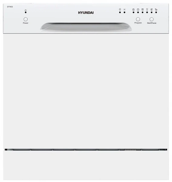 Посудомоечная машина настольная Hyundai DT403, компактная, 8 комплектов, корзин 2, белая