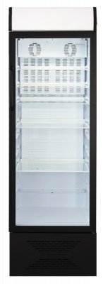 Холодильный шкаф-витрина Бирюса B310PN, черный фронт, стеклянная дверь, 310л, механическое управление