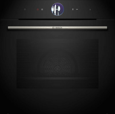 Духовой шкаф Bosch HSG7361B1, Serie 8, чёрный, 13 режимов, 71 л, EcoClean, с паром