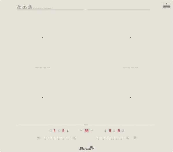 Варочная панель ELTRONIC (88-37) 4 конфорки индукционная бежевый