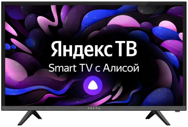 24" Телевизор VEKTA LD-24SR4815BS LED, HDR (2021) на платформе Яндекс.ТВ, черный