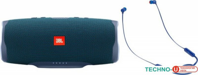 Беспроводная колонка JBL Charge 4 (синий) + T110BT (синий)