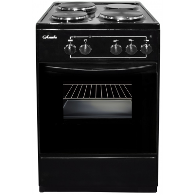 Электрическая плита Лысьва ЭП 301 СТ, черная, эмаль, 3 зоны нагрева, 57 л, механическое управление 