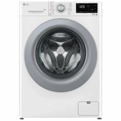 Стиральная машина LG F2V3HS4W, белая, с фронтальной загрузкой, с паром, 7кг, 1200об/мин, инверторная