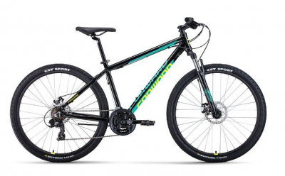 Велосипед FORWARD APACHE 27,5 2.0 D CLASSIC (27,5" 21 ск. рост. 19") 2022, черный/желтый, RBK22FW27938