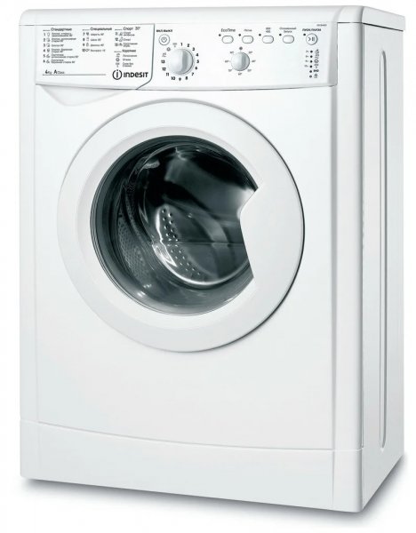 Стиральная машина Indesit IWUB 4085, белая, 16 программ, 4 кг, 800 об/мин