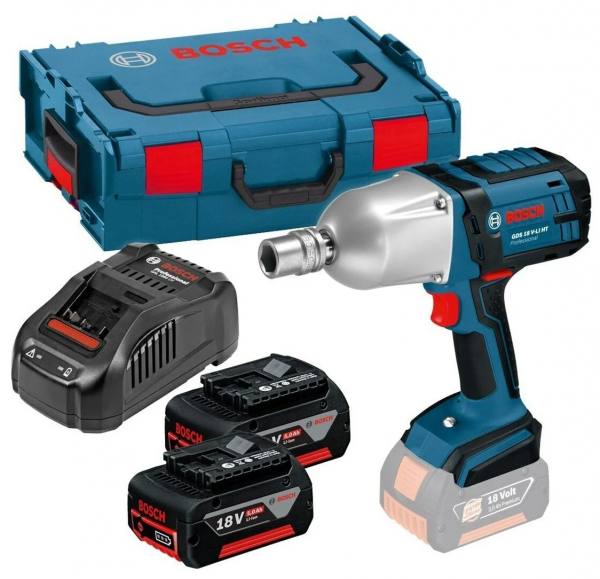 Аккумуляторный ударный гайковерт Bosch GDS 18 V-LI HT (06019B810B) 5.0Ач х2 L-BOXX