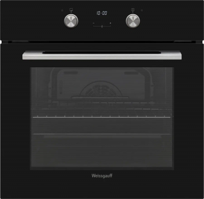 Духовой шкаф Weissgauff EOV 661 PDB, чёрный, 69 л, утапливаемые рукоятки, гидролизная очистка, 6 режимов
