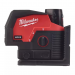 Линейно-точечный лазерный нивелир Milwaukee M12 CLLP-301C с двумя отвесными точками, зеленый луч 4933478100