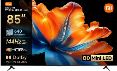Телевизор XIAOMI S Mini LED 85 2026 QLED, 4K Ultra HD SMART TV Android TV