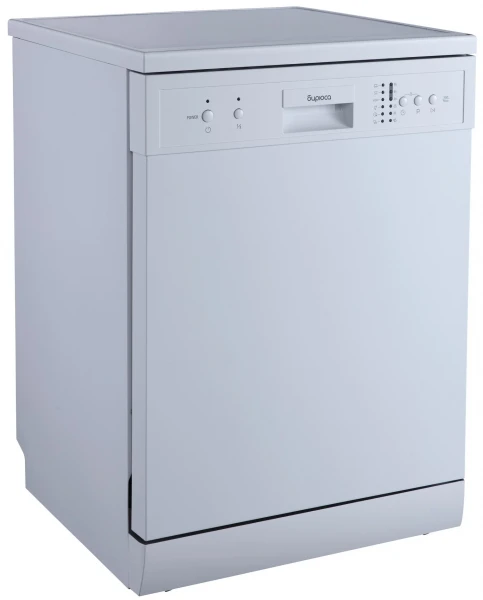 Посудомоечная машина Бирюса DWF-612/6 W, отдельностоящая, 6 программ, полноразмерная, конденсационная, вместимость 12 комплектов посуды