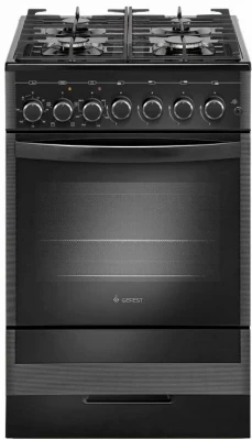 Кухонная плита GEFEST 5502-02 0044, черная, электрическая духовка, 55 л, комбинированная, электроподжиг 