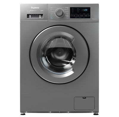 Стираьная машина БИРЮСА WM-SM712/08 M Металлик, 7 кг, 1200 об/мин, 12 программ, инверторная, с паром 