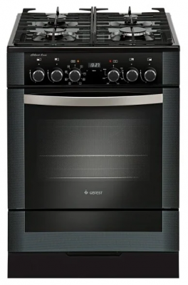 Кухонная плита GEFEST 6502-03 0044, конфорок газовых - 4 шт, духовка - 55 л, покрытие - стеклокерамика, электроподжиг 