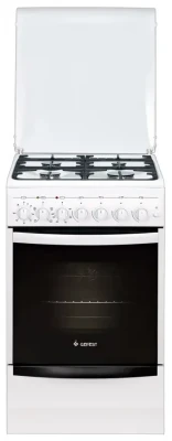 Кухонная плита GEFEST 5102-02, белая, эмалированная, электрическая духовка, 55л, электроподжиг