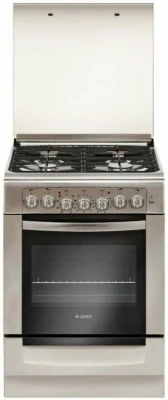 Кухонная плита GEFEST 6102-03 0027, конфорок газовых - 4 шт, духовка - 55 л, покрытие - нержавеющая сталь, электроподжиг 