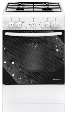 Газовая плита GEFEST 5100 0017, 4 конфорки, управление поворотное, газ-контроль духовки, 52 л, эмалированная