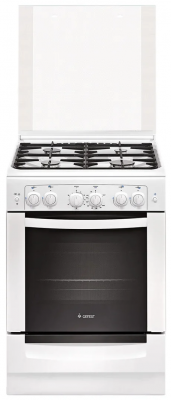 Газовая плита GEFEST 6100-02, белый, газ-контроль духовки, электроподжиг, 4 конфорки, 52 л