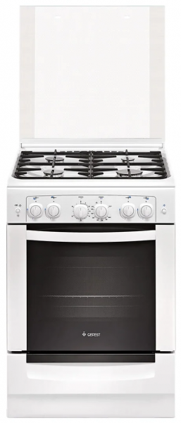 Газовая плита GEFEST 6100-02, белый, газ-контроль духовки, электроподжиг, 4 конфорки, 52 л