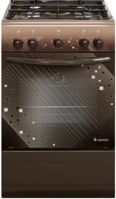 Газовая плита GEFEST 5100 0018, 4 конфорки, стальные решетки, 52 л, эмалированная, поворотный механизм, газ-контроль духовки  