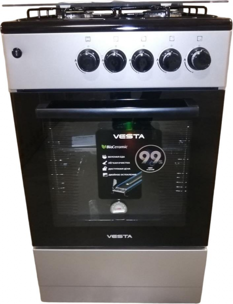Газовая плита VESTA Bergamo VGG 50 10-G с ГК Серый