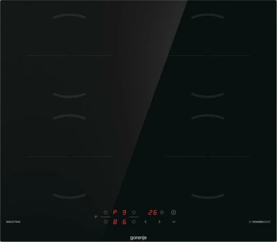 Индукционная варочная панель GORENJE GI6401BSCE, 4 конфорки, управление сенсорное, цвет черный, управление электронное 